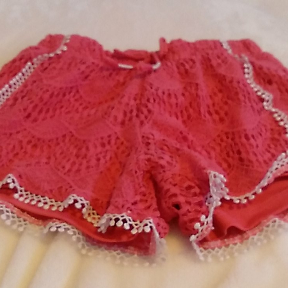 Pink and white shorts